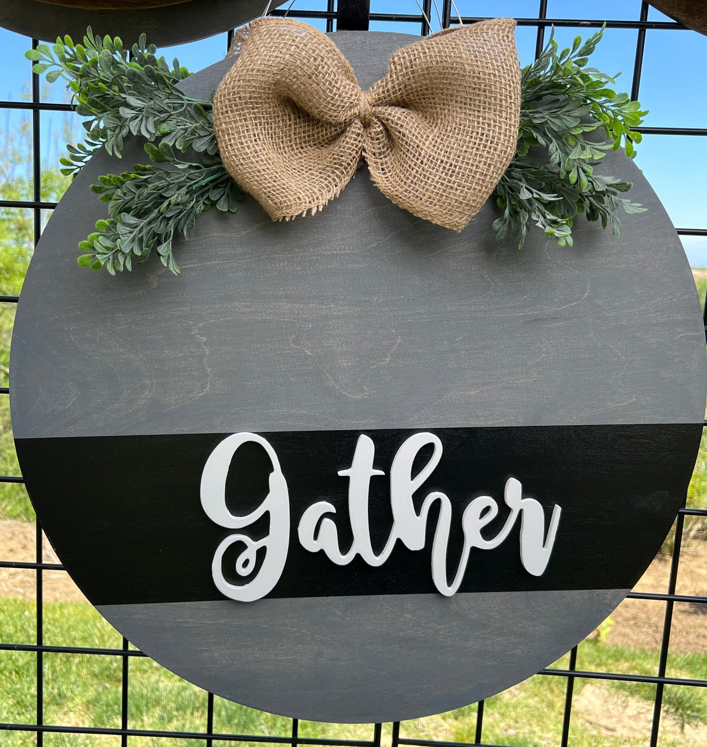 Gather Round Door Hanger - Grey - 3D