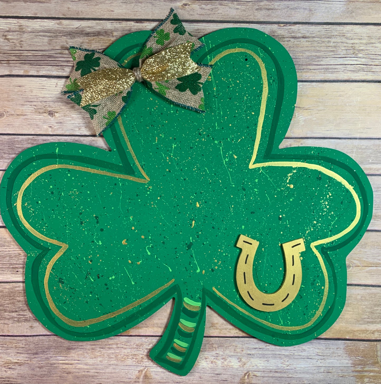 Shamrock with Horseshoe Blank Door Hanger DIY Kit