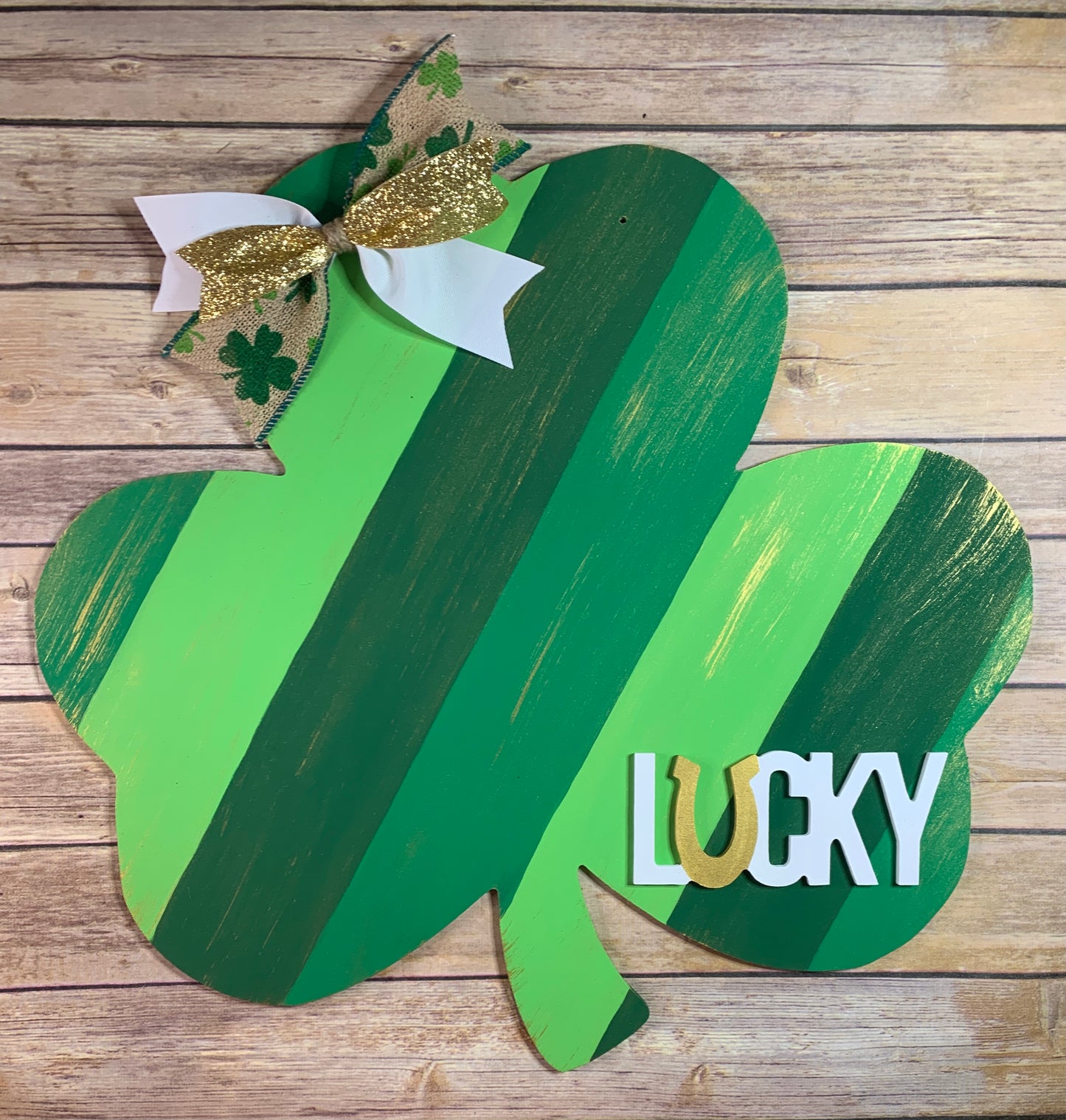 Shamrock with Lucky Blank Door Hanger DIY Kit