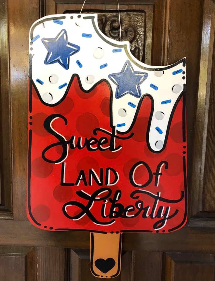 Popsicle Door Hanger - Patriotic