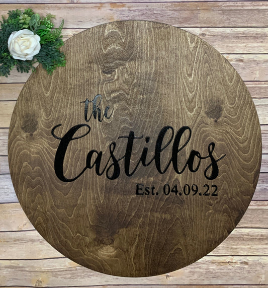 Wedding Guest Book Sign - Walnut