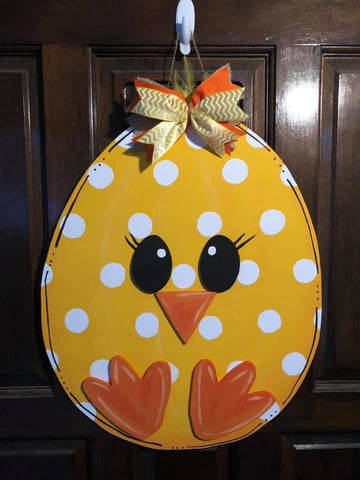Easter Egg Door Hanger - Chickie