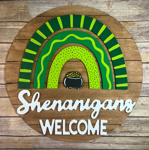 Shenanigans Welcome Round Door Hanger